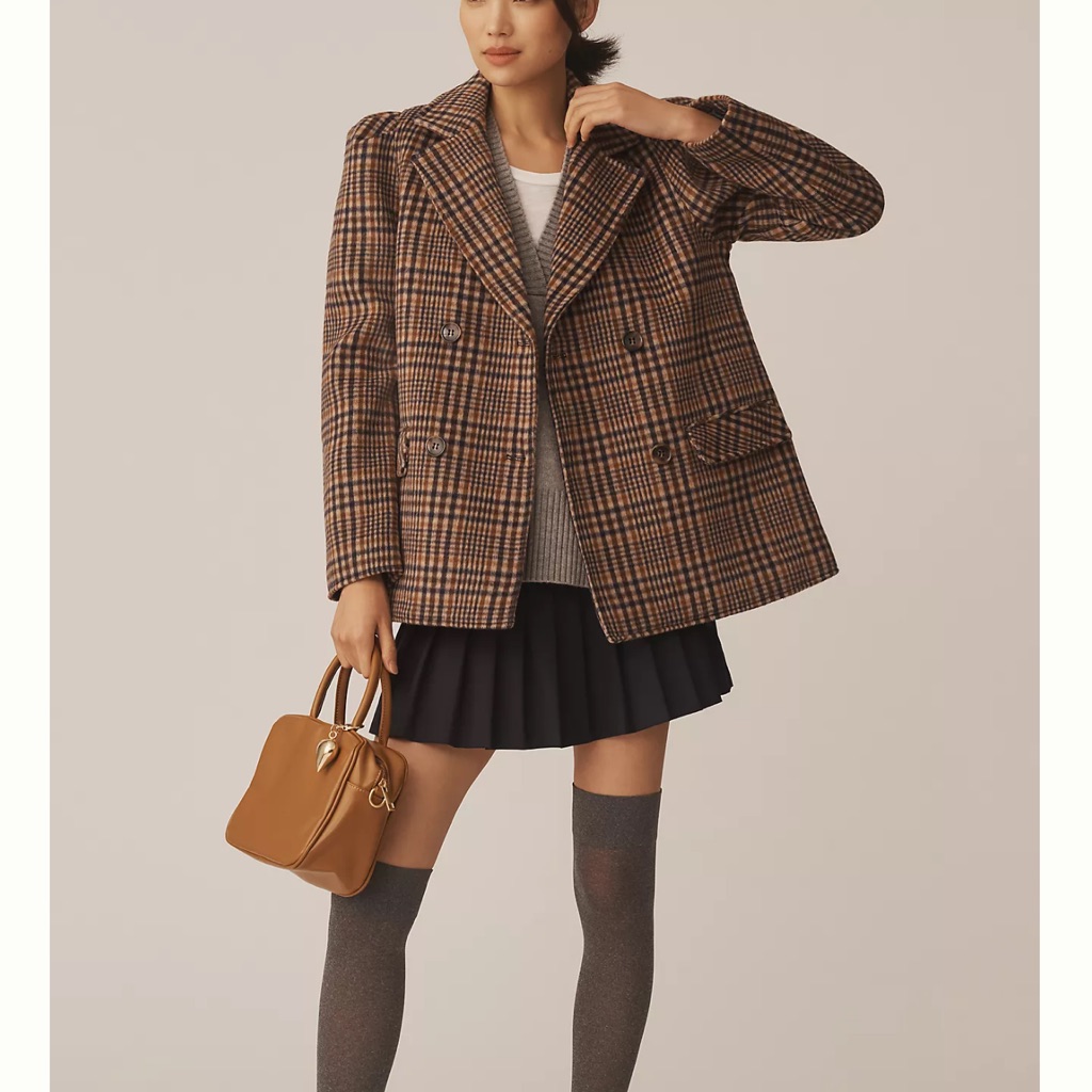 Maeve Puff-Sleeve Wool-Blend Blazer